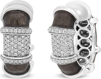 House of Brilliance 18K Gold Over Silver 5/8 Cttw Diamonds Huggie Hoop Earrings in White at Nordstrom