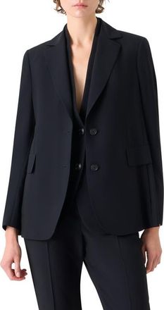 Akris Malik Wool Blend Jacket in Black at Nordstrom, Size 12