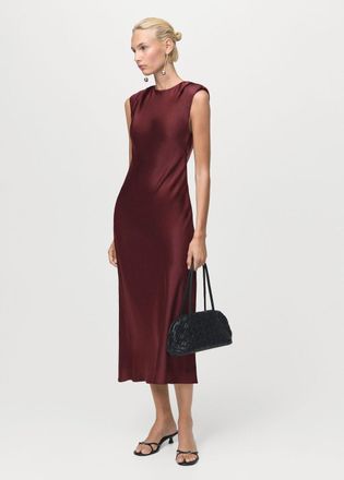 Mango Vestito satinato avvitato granato - Donna - XS - MANGO