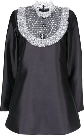 macgraw Tempo long-sleeve mini dress - women - Silk/Wool - 10 - Black