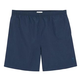 Ami Beachwear, male, Blue, Size: XL Long Plain Swim Shorts