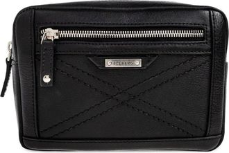Iceberg quilted zip leather belt bag - Black