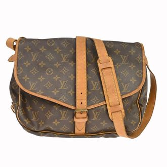 Louis Vuitton Saumur Monogram Canvas Brown Canvas Handbag (Pre-Owned)