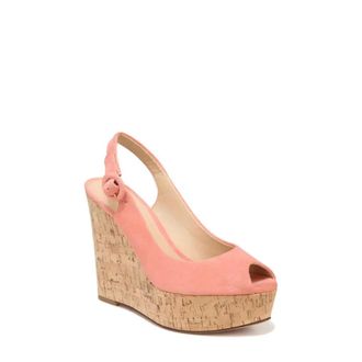Veronica Beard Dali Sandals Womens Peach Suede Peep Toe Wedge Heel ZOGG2774
