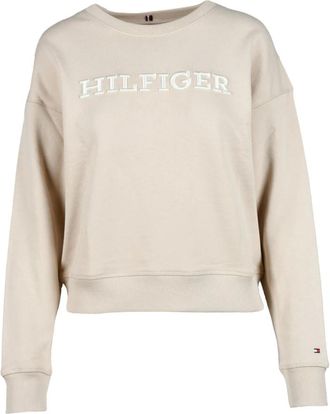 Tommy Hilfiger Dames, Truien, Beige, Maat: XL Katoen