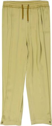 Herno Satin Wide Pants - Dames - Vrijetijds broeken - Geel - S - Satijn - Broeken