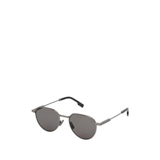 Ermenegildo Zegna Geometrische metalen zonnebril - Heren - Accessoires - Grijs - Maat: ONE Size