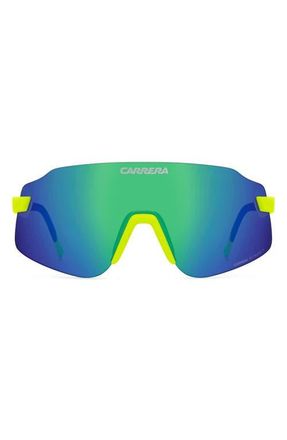 Carrera C Sport 99mm Shield Sunglasses in Matte Yellow/Green Multilaye at Nordstrom