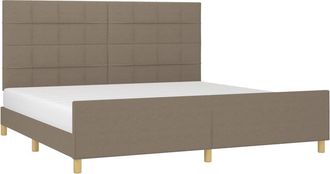 vidaXL Cama Sin Colch&oacute;n Tela Gris Taupe 200x200 Cm Vidaxl