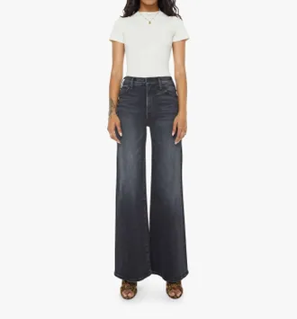 Mother Lil Hustler Roller Sneak Jeans In Not Today Satan