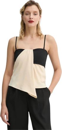 Nanushka Lisbeth Draped Top - Dames - Tops zonder mouwen - Beige - M - Polyester - Tops