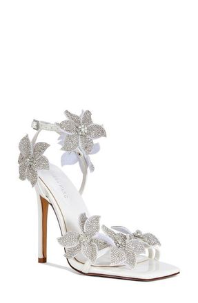 Azalea Wang Romi Ankle Strap Sandal in White at Nordstrom, Size 6.5