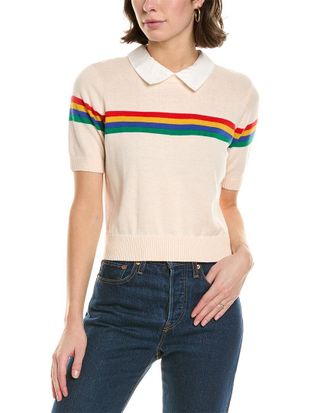 Central Park West Arie Rainbow Stripe Sweater