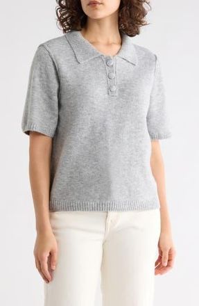 Halogen Short Sleeve Polo in Light Heather Grey at Nordstrom Rack, Size X-Large