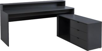Vente-Unique Escritorio rinconera gamer NEHA - Con compartimentos y LEDs - MDF - Gris
