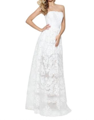 Sherri Hill Strapless Long Prom Dress In Ivory