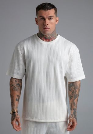 Siksilk Camiseta Texturizada Ecru para Hombres XXL