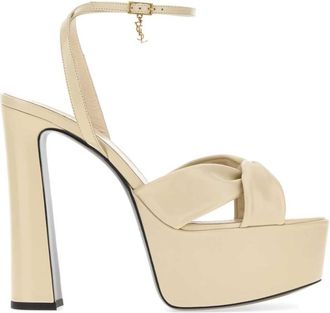 Saint Laurent Beige Open Round Toe Heel