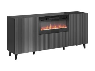 Mirjan24 Mobilier1 - Aparador Remeta 106, Antracita, 83x181cm, N&uacute;mero De Puertas: 042cm, Mdf, Aglomerado Laminado, Led