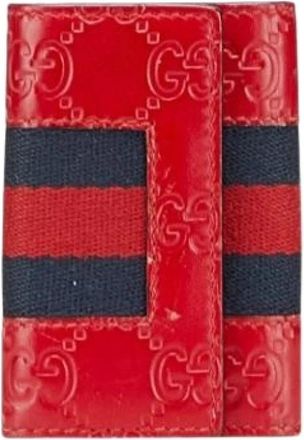 Gucci Pre-owned Leather key-holders - Dames - Vintage Accessoires - Rood - ONE Size - Leer - Vintage