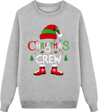 Generic Matching Christmas Jumpers Family Long Sleeve Round Neck Snowflake Xmas Tree Sweatshirts Novelty Family Christmas Pullovers Ugly Printed Sweatshirt To