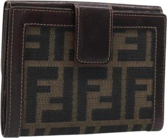 Fendi Pre-owned Zucca Canvas Portemonnee - Dames - Vintage Accessoires - Bruin - ONE Size - Leer - Vintage