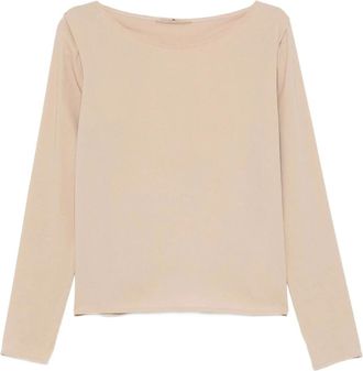 Ermanno Scervino Viscose Elastane Top - Dames - Ronde hals truien - Beige - M - Truien & Vesten