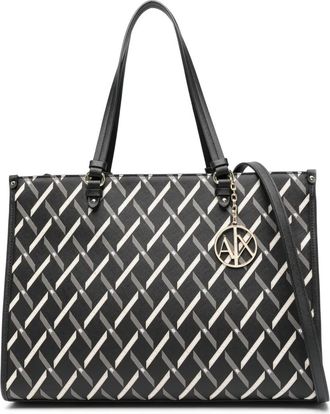 A|X Armani Exchange Shopper met logobedel - Zwart