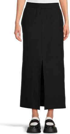 Eileen Fisher Plus Size Skirt With Front Slit Womens Skirt Black : MD, Lycra/Nylon/Viscose