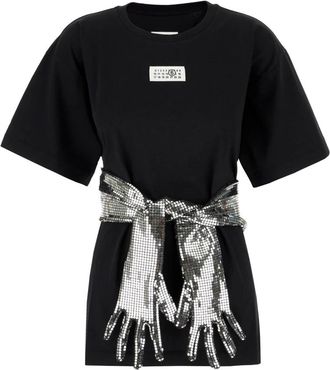 Maison Margiela T-Shirt - Dames - T-shirts - Zwart - M - Katoen - Tops