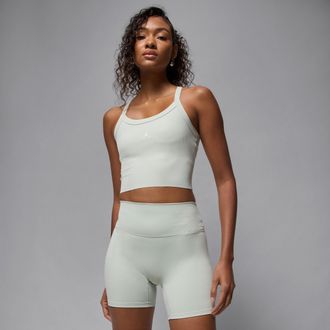 Nike Jordan Womens Jordan Sport Dri-FIT Ribbed Tank Top in Grey | HQ8898-034