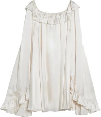 Chlo&eacute; ruffled-sleeve mini dress - White