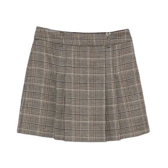Pennyblack Falda corta a cuadros con pliegues - Skirts - Mujer - Beige - M