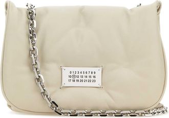 Maison Margiela Chalk Nappa Leather Small Glam Slam Flap Crossbody Bag