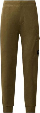 C.P. Company C.p. Company - Diagonal Raised Fleece Lens Sweatpants - Heren - Broeken - Groen - Maat: XL Fleece