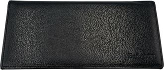 Burberry Black Leather Long Wallet (Bi-Fold) (Pre-Owned)