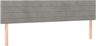 vidaXL Cabecero Con Led De Terciopelo Gris Claro 200x5x78/88 Cm Vidaxl