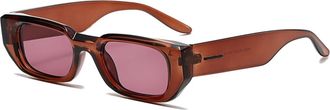 Generic Mens Small Frame Outdoor Sunglasses Vacation Driving Womens Sun Glasses(Brown)