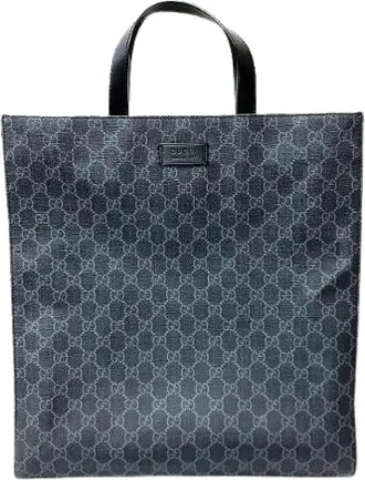 Gucci Vintage, unisex, Blauw, ONE Size, Leer, Pre-owned GG Supreme tote bag
