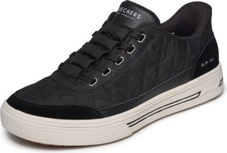 Skechers Mens Arch Fit Arcade-Charming Daze Hands Free Slip-ins Sneaker, True Black, 7.5 Wide