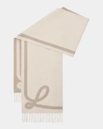 Loewe Men & apos;s Logo Wool-Cashmere Jacquard Scarf