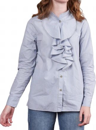 A Shirt Thing Chloe Poplin Top In Blue
