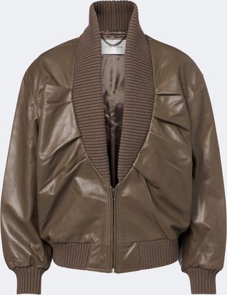 Victoria Beckham Zana leather bomber jacket