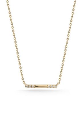 Dana Rebecca Designs Sylvie Rose Diamond Bar Pendant Necklace in Yellow Gold at Nordstrom