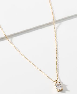 Simons Womens Rectangular crystal necklace