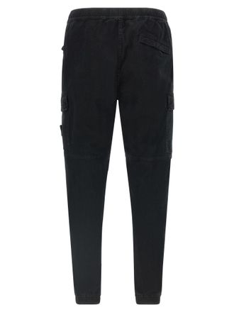 Stone Island Garment-Dyed Cotton Cargo Pants - Black