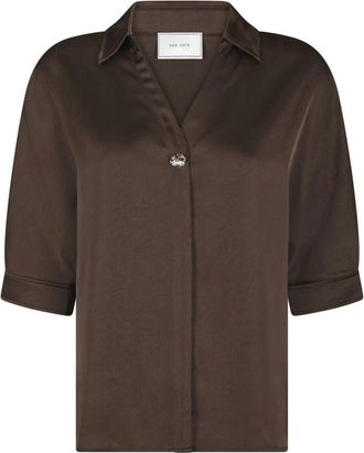 Neo Noir Camisa Carm Heavy Sateen - Blouses & Shirts - Mujer - Marr&oacute;n - 2XL