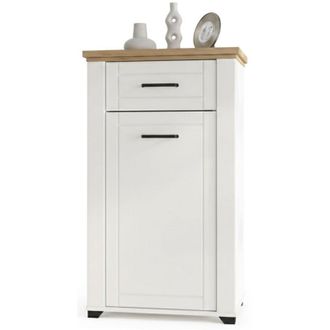 Dmora Mobile da Ingresso Rogeno, un Cassetto, 2 Ripiani, Unanta, 60.5x41x105h cm Bianco Opaco