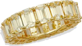 Savvy Cie Jewels Canary CZ Emerald Cut Eternity Ring in Yellow at Nordstrom Rack, Size 8