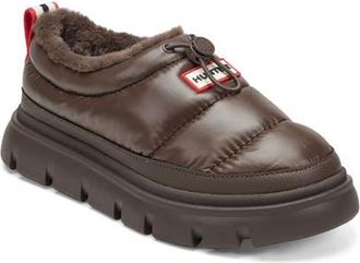 Hunter Madi Platform Puffer Slipper in Brown at Nordstrom, Size 11